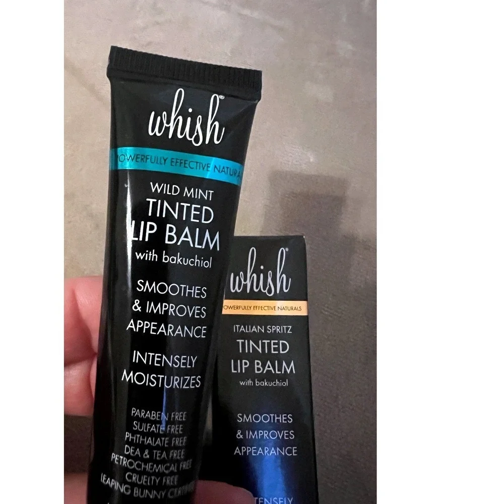 Whish‎ Tinted Lip Balm set of 2 Wild Mint Italian Spritz W/ Bakuchiol